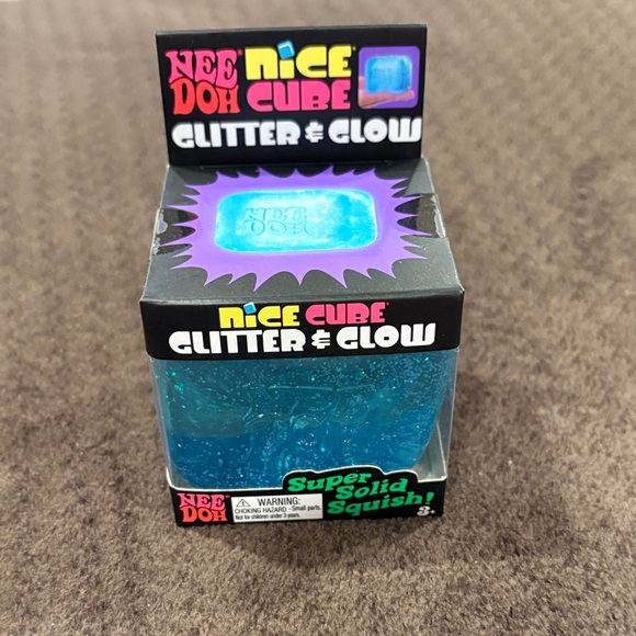 Schylling Other - NeeDoh Nice Cube Glitter & Glow Blue Kids Squishy Toy